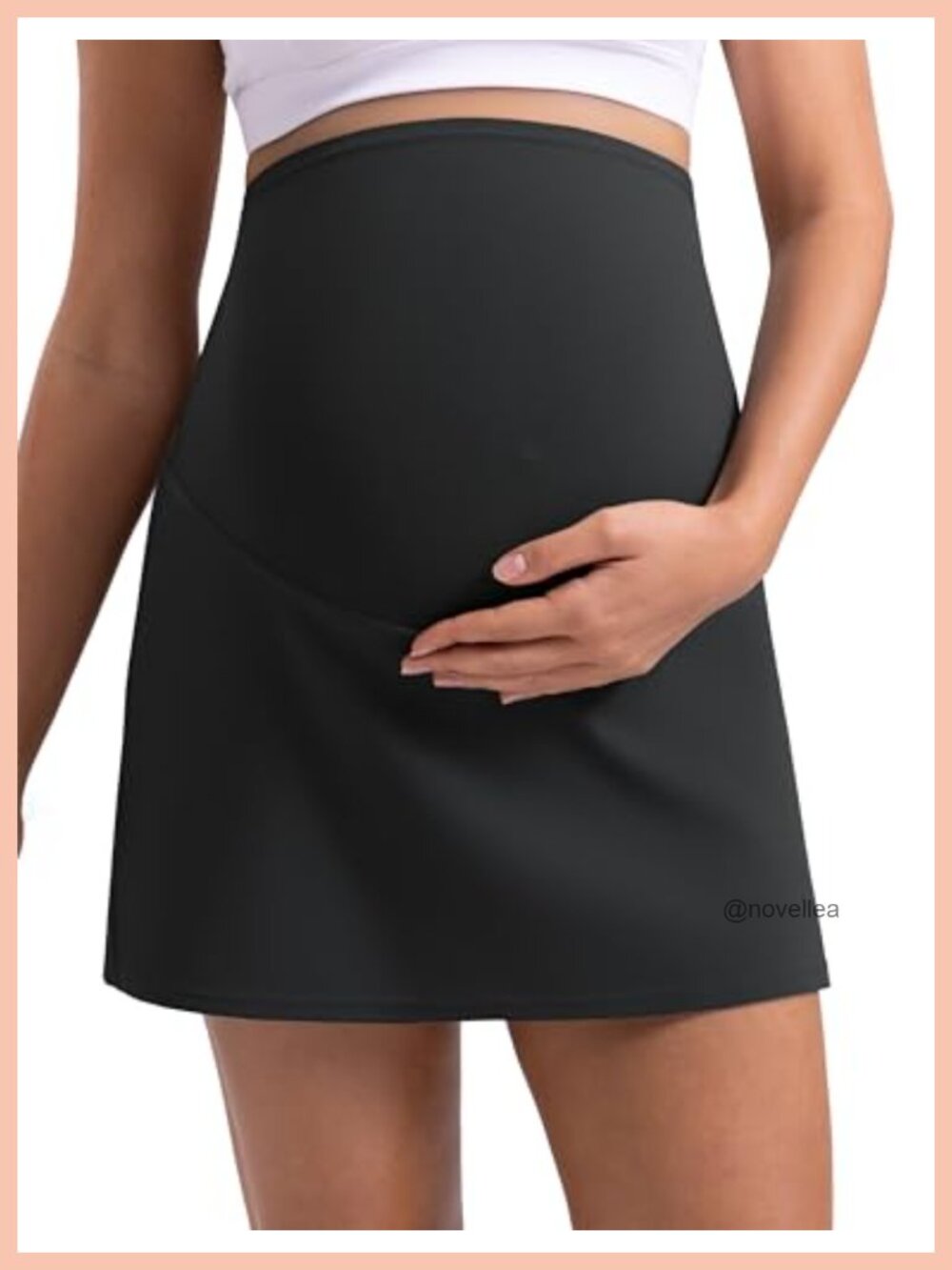 Maternity A-Line Tennis Golf Skirt High Waist Built-in Shorts Pockets